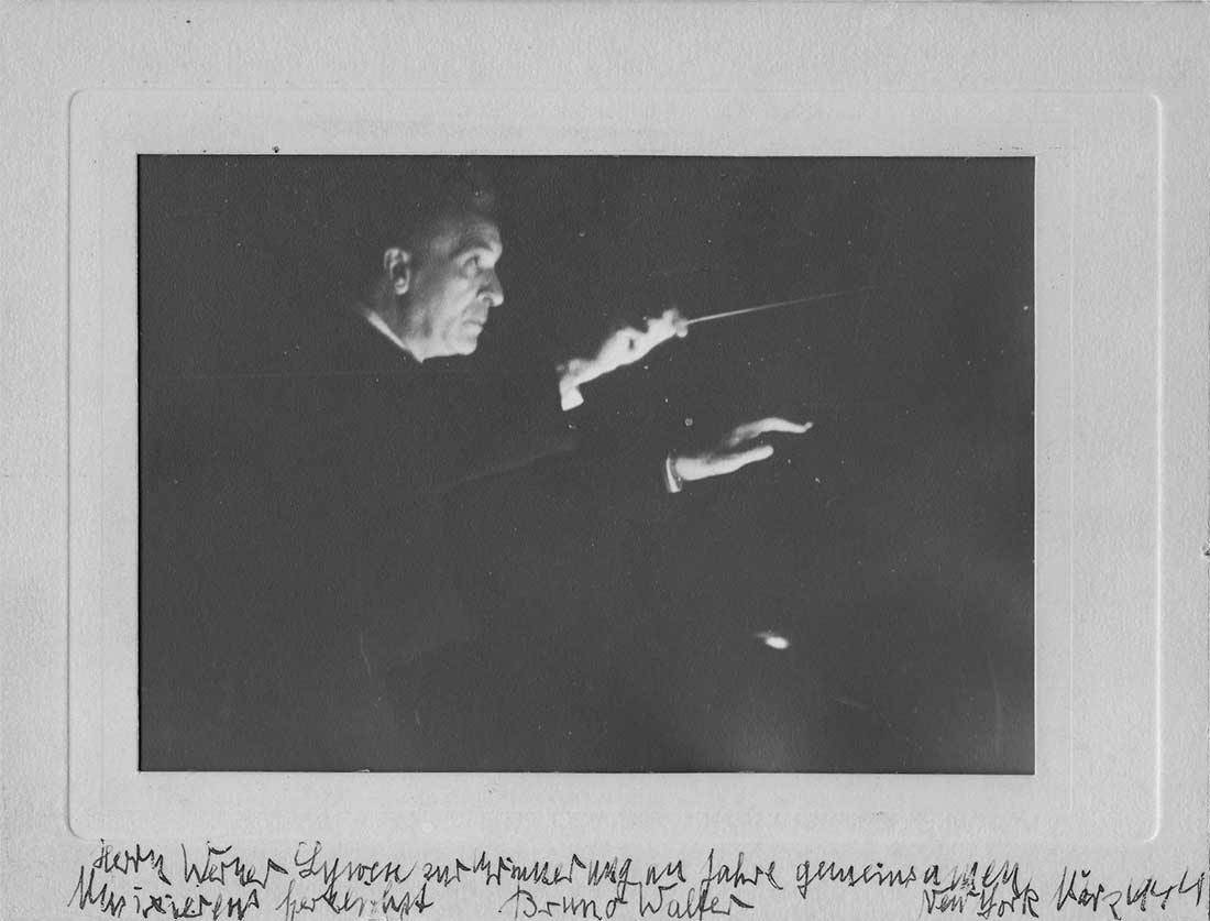 Photo from Bruno Walter to Werner Lywen